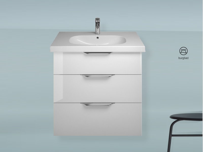 Produktbilder burgbad Euro Waschtisch mit Waschtischunterschrank 800 mm | 3 Auszüge
