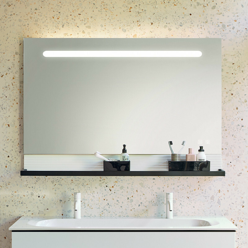 Produktbilder burgbad Fiumo Spiegel mit LED-Beleuchtung und Wandpaneel