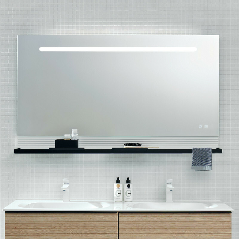 burgbad Fiumo Spiegel mit LED-Beleuchtung und Wandpaneel Bild 3