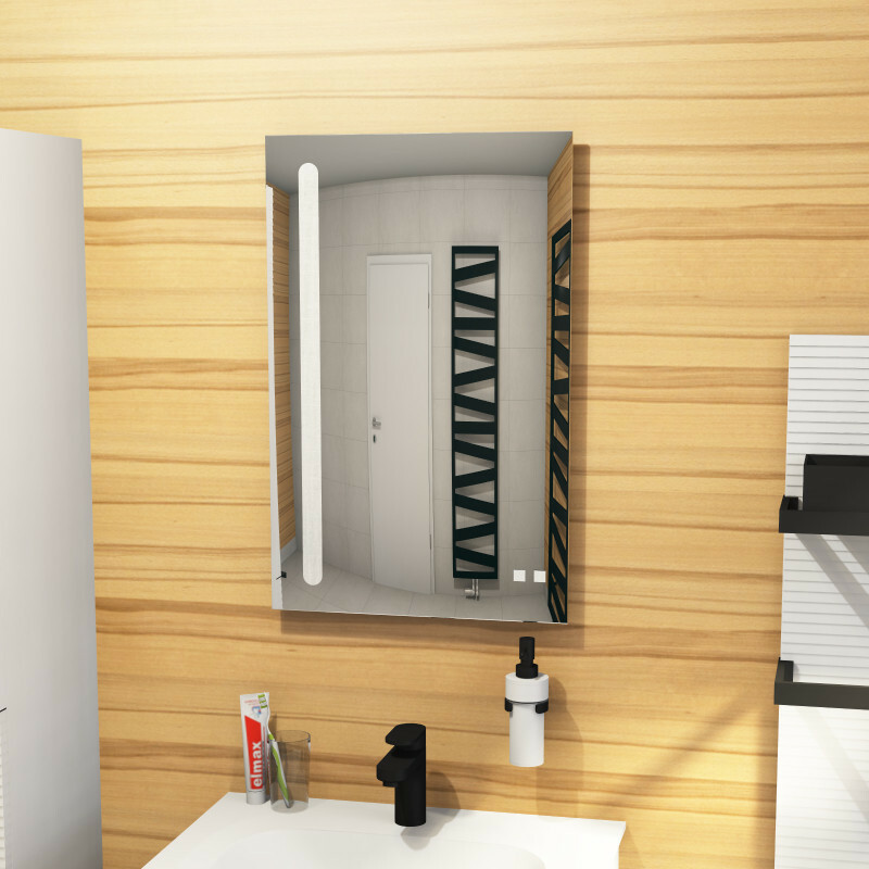 Produktbilder burgbad Fiumo Spiegel mit vertikaler LED-Beleuchtung für Gästebad