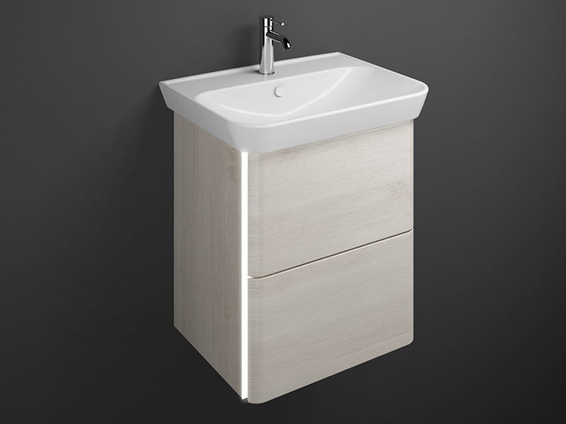 Produktbilder burgbad Iveo Keramik-Waschtisch mit Waschtischunterschrank Breite 650 mm | 2 Auszüge