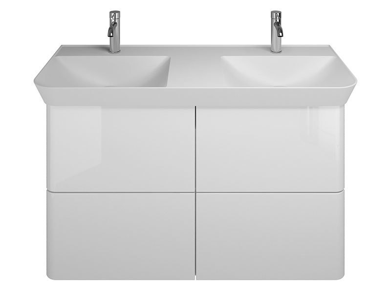 burgbad Iveo Mineralguss-Doppelwaschtisch mit Waschtischunterschrank Breite 1200 mm | 4 Auszüge Bild 2