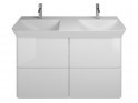 burgbad Iveo Mineralguss-Doppelwaschtisch mit Waschtischunterschrank Breite 1200 mm | 4 Auszüge Bild 2
