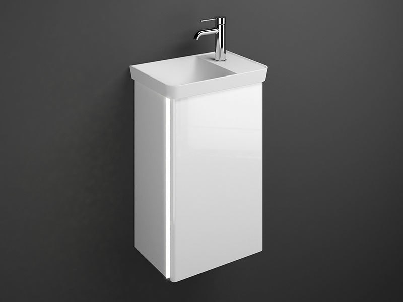 Produktbilder burgbad Iveo Mineralguss-Handwaschbecken mit Waschtischunterschrank Breite 440 mm | 1 Tür
