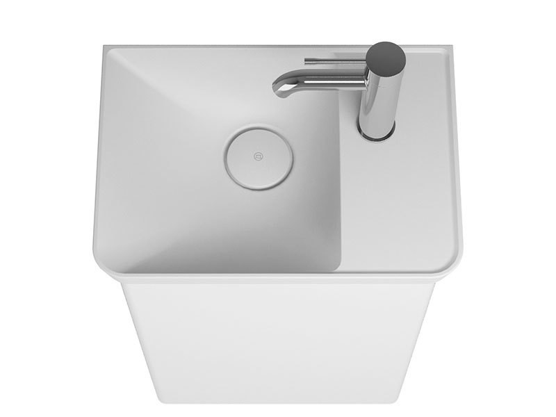 burgbad Iveo Mineralguss-Handwaschbecken mit Waschtischunterschrank Breite 440 mm | 1 Tür Bild 3