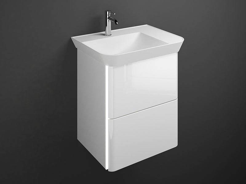 Produktbilder burgbad Iveo Mineralguss-Waschtisch mit Waschtischunterschrank Breite 650 mm | 2 Auszüge