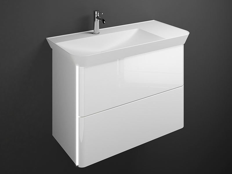 Produktbilder burgbad Iveo Mineralguss-Waschtisch mit Waschtischunterschrank Breite 800 mm | 2 Auszüge