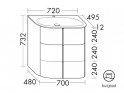 burgbad Lavo 2.0 Waschtisch inkl. Waschtischunterschrank 720 mm | 3 Auszüge Bild 2