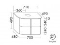 burgbad Lavo 2.0 Waschtischunterschrank mit Konsolenplatte 710 mm | 2 Auszüge Bild 7