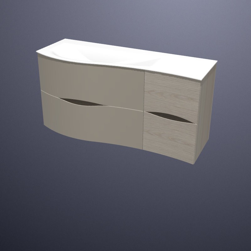 Produktbilder burgbad Sinea 2.0 Waschtisch mit Waschtischunterschrank 131, H 647 mm | 4 Auszüge