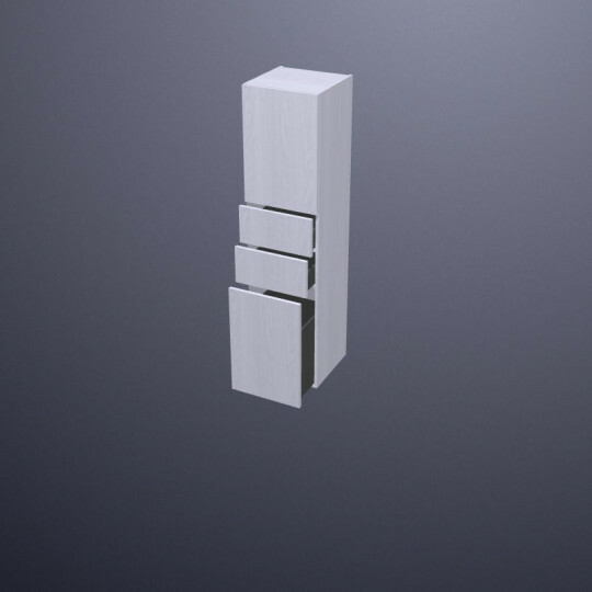burgbad rc40 - System Hochschrank | 1 Tür, 3 Schubladen | Wandhängend