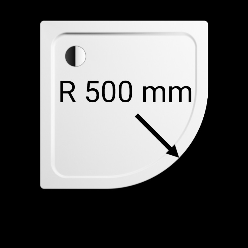 Viertelkreis-Duschkabinen mit Radius 500 mm