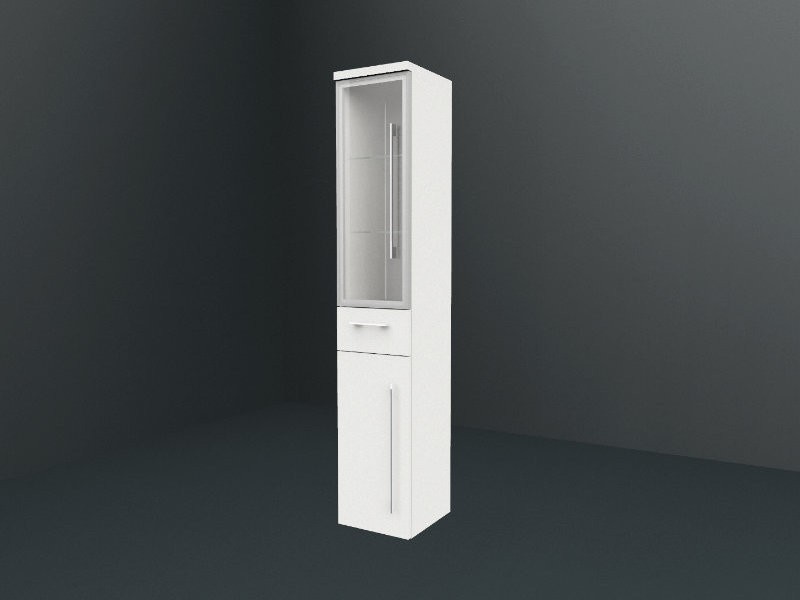 Produktbilder puris Classic Line Hochschrank | 1 Rauchglastür | 1 Tür | 1 Schubkasten